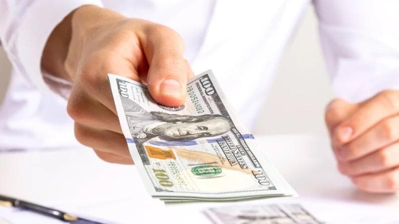 Male handing Lawsuit Loan cash