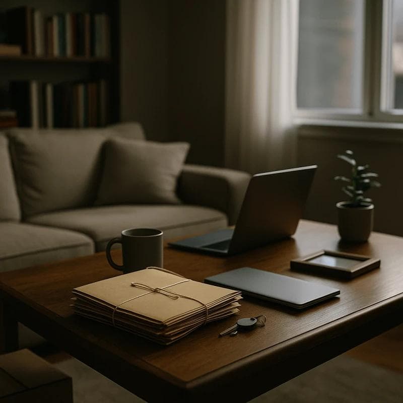 Probate and inheritance legal funding scene with organized estate folders