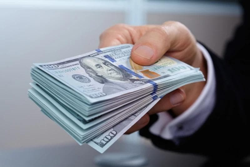 Male handing Lawsuit Loan cash