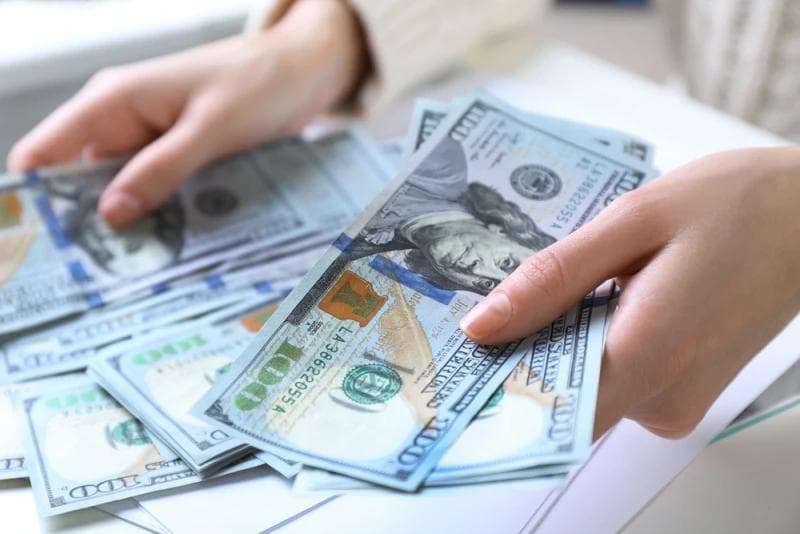 Hands counting Legal Funding money