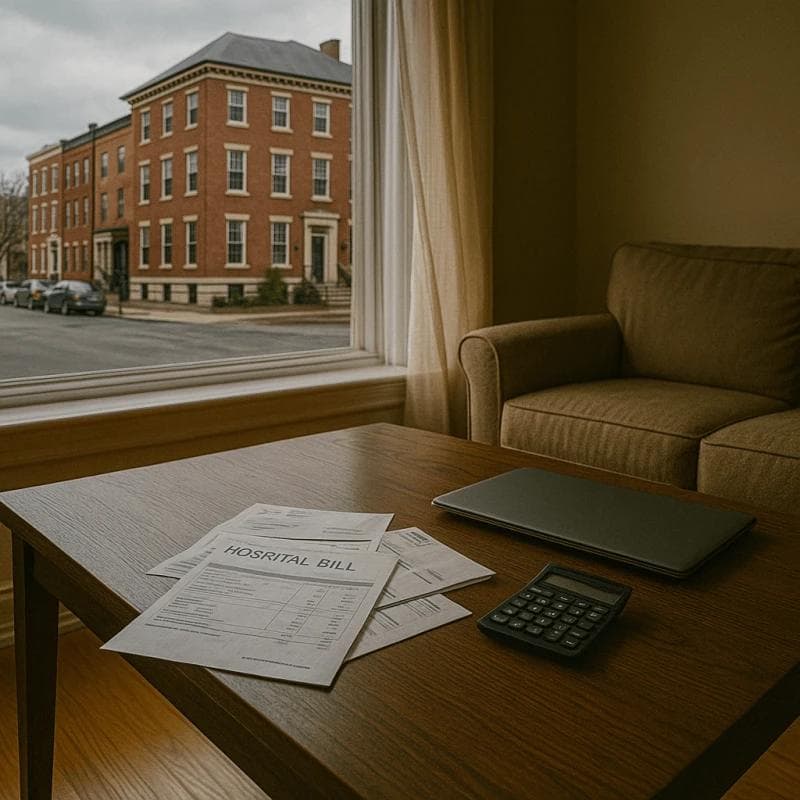 Connecticut pre settlement funding theme showing Hartford streets and home financial paperwork