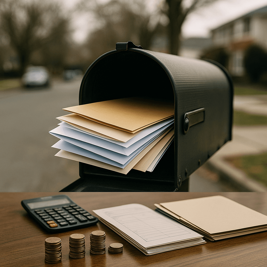 Open mailbox filled with envelopes symbolizing what happens when a legal funding company sells your contract
