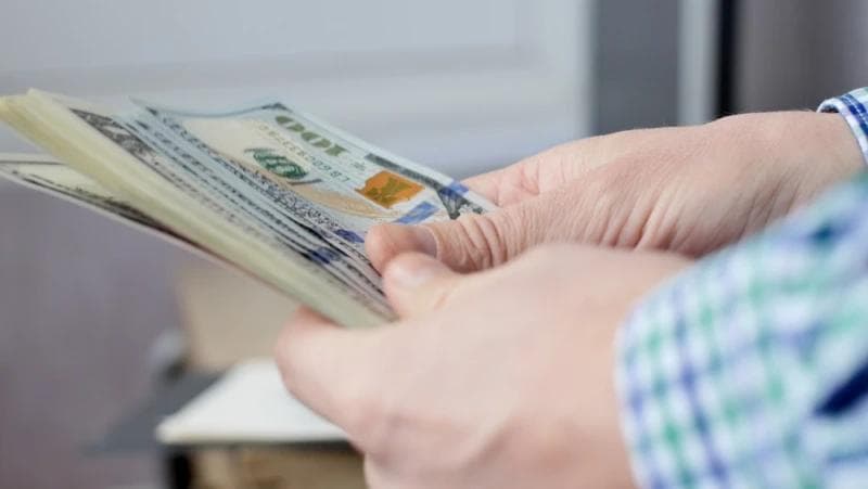 Man counting Lawsuit Loan money